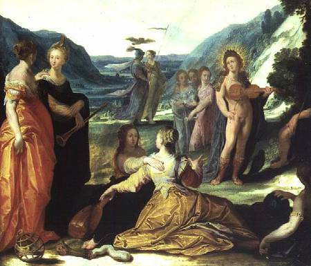Apollo, Pallas and the Muses von Bartholomäus Spranger