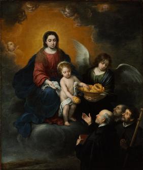 Das Christuskind verteilt Brot an die Pilger 1678