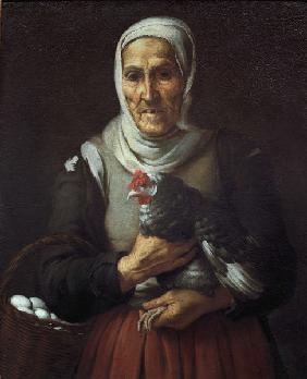B.E. Murillo, Old Woman with Hen / Pain.