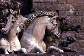 Detail from the Neptune Fountain, depicting two Sea-Horses 1560-75