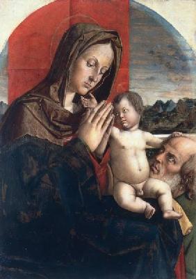 B.Montagna, Maria mit Kind und Josef
