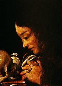Die büßende Magdalena. von Bartolomeo Schidone