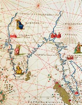 India and Malaysia, from an Atlas of the World in 33 Maps, Venice, 1st September 1553(detail from 33