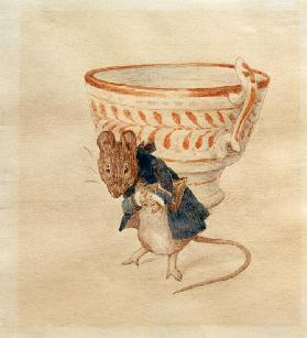Herr Maus verneigt sich vor einer Teetasse 1903