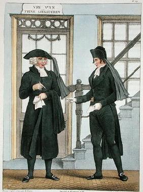 Funeral officials of Amsterdam, illustration from 'Collections des Costumes des Provinces Septentrio 19th