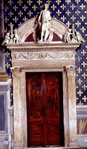 Door frame in the Sala dei Gigli depicting St. John the Baptist 1470
