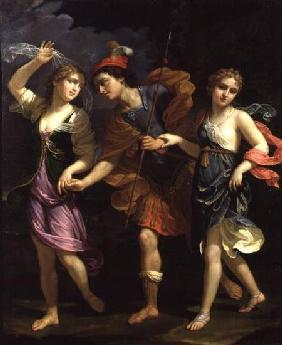 Theseus with Ariadne and Phaedra, the daughters of King Minos 1702