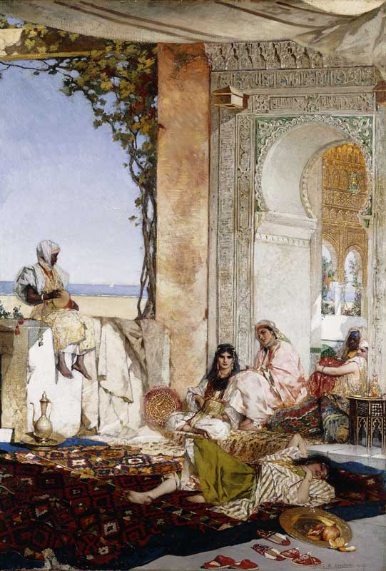 Frauen in einem Harem in Marokko von Benjamin Constant