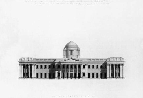 Elevation of Principal Front of a house, 1815 von Benjamin Dean Wyatt
