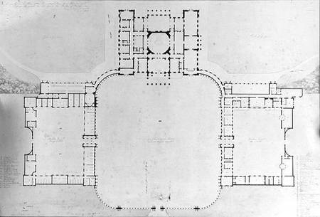 Ground plan of House and side Courts von Benjamin Dean Wyatt