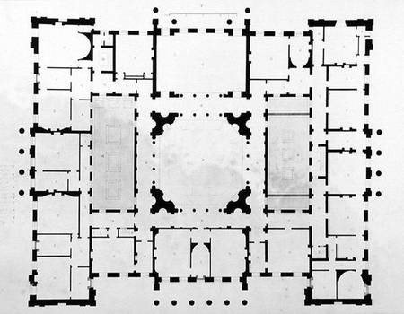 Plan of the Bedchamber floor of a house von Benjamin Dean Wyatt