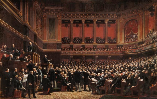 Louis Adolphe Thiers (1797-1877) Acclaimed by the Deputies During a Meeting, 16th June 1877 von Benjamin Ulmann