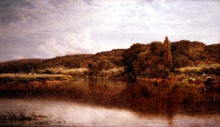 River Scene, Streatley on the Thames von Benjamin Williams Leader