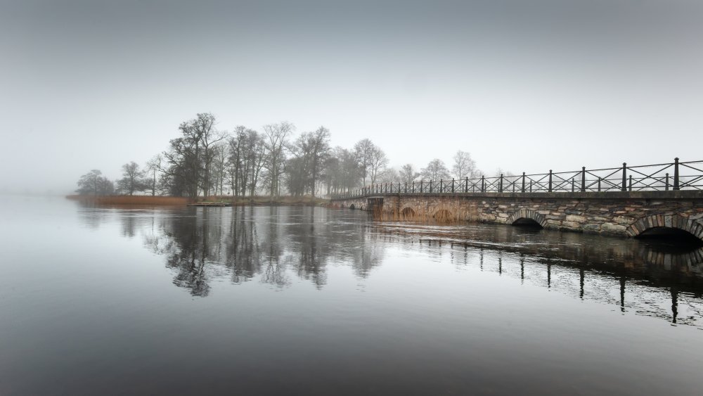 Nebel an der Steinbrücke von Benny Pettersson