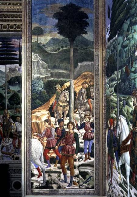 Liveried archers and cavalry, panel alongside the back wall of the Journey of the Magi cycle in the von Benozzo Gozzoli