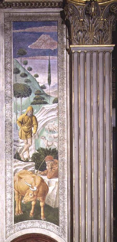 Shepherd and herdsman, panel alongside the left wall of the Journey of the Magi cycle in the chapel von Benozzo Gozzoli