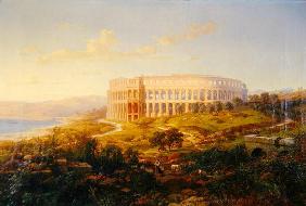 The Arena in Pola (oil on canvas) 1842