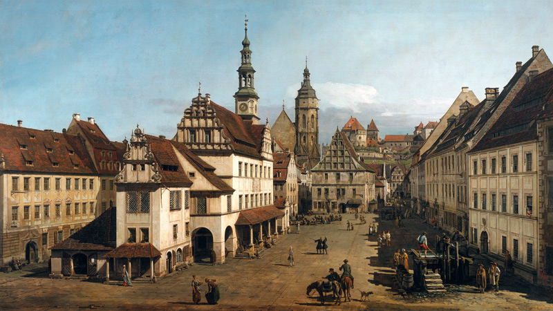 Der Marktplatz zu Pirna von Bernardo Bellotto
