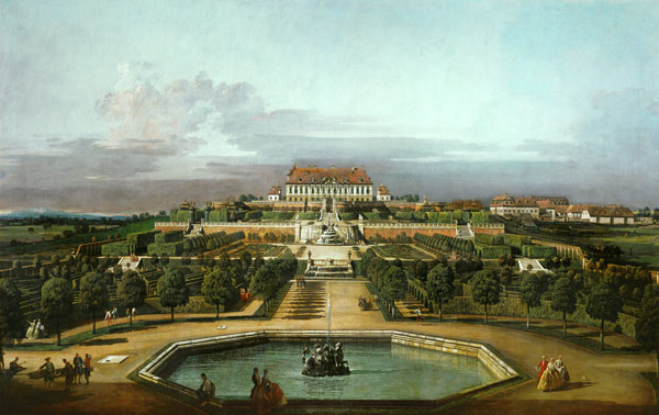 Das kaiserliche Lustschloß Schloßhof, Gartenseite von Bernardo Bellotto