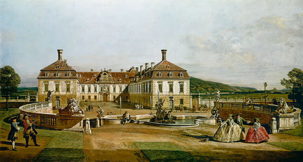 Das kaiserliche Lustschloss Schlosshof, Hofseite von Bernardo Bellotto