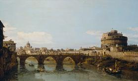 View of the Tiber in Rome with the Castel Sant'Angelo 1743