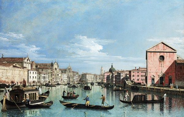 Venedig. Oberlauf des Canal Grande mit Santa Croce