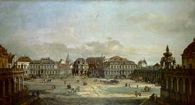 Der Zwingerhof in Dresden um 1750