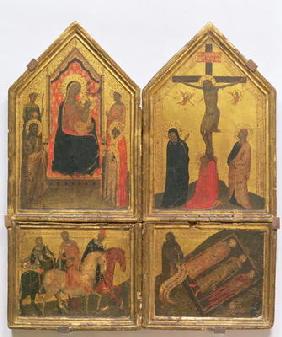 Madonna and Child with Saints, the Crucifixion and the Legend of the Three Living and the Three Dead 1826