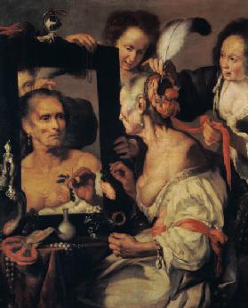 Die alte Kokotte (Vanitas-Darstellung) 1630