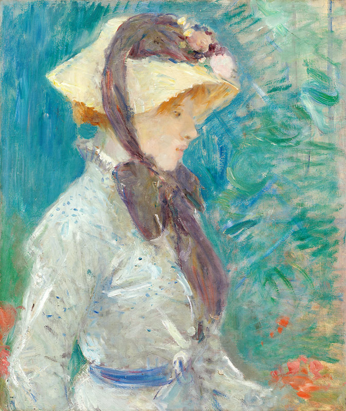 Young Woman with a Straw Hat von Berthe Morisot