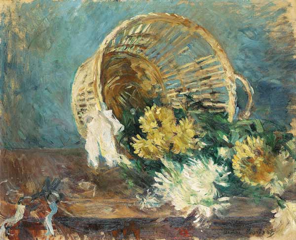 Chrysanthemen oder der umgefallene Korb von Berthe Morisot