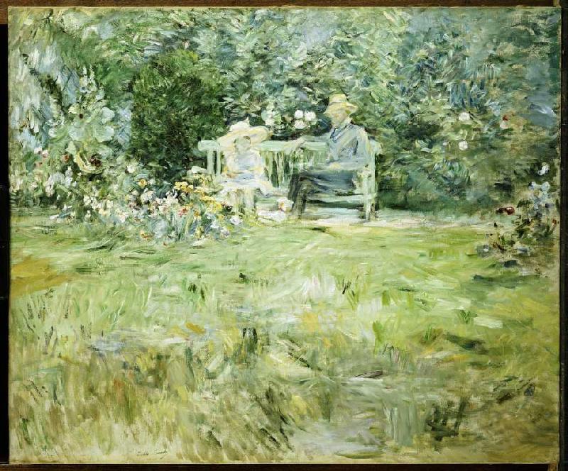 Grossvater und Kind auf der Gartenbank von Berthe Morisot