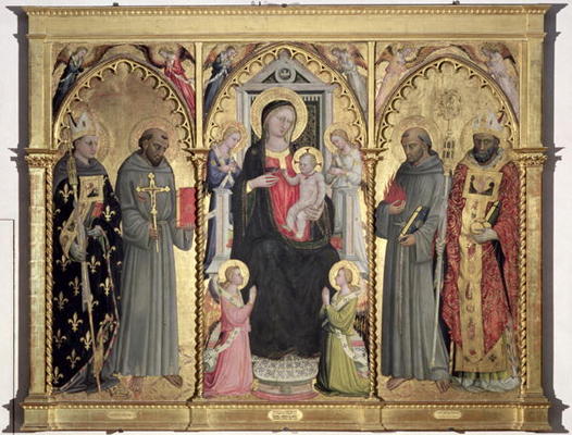 Madonna and Child with St. Louis of Toulouse, St. Francis of Assisi, St. Anthony of Padua and St. Ni von Bicci  di Lorenzo