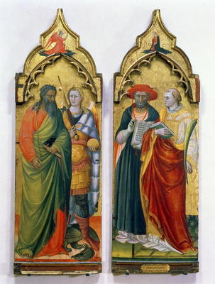St. Andrew, St. Michael, St. Jerome and St. Lawrence (tempera on panel) von Bicci  di Lorenzo