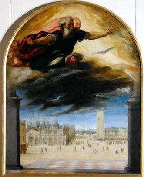 The Eternal Father and Saint Mark's Square, c.1543 (oil on canvas) 13th