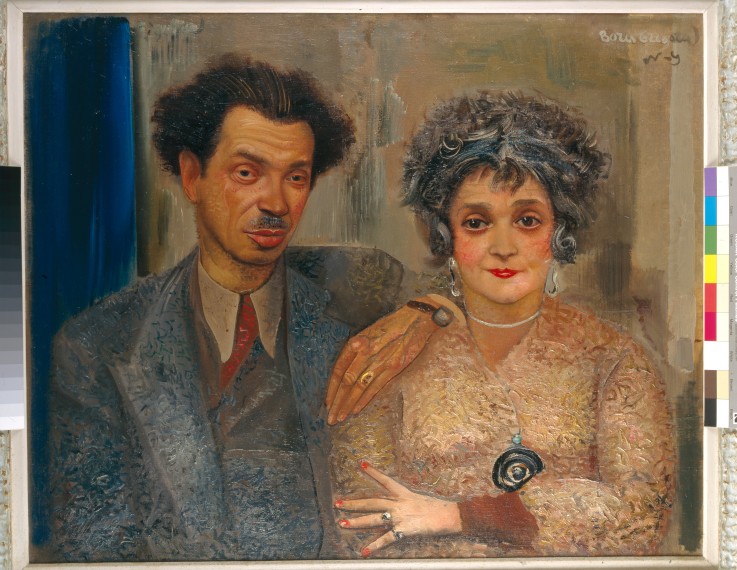 Porträt des Malers Nikiolaj Remisow (1887-1975) mit seiner Gattin von Boris Dimitrijew. Grigorjew