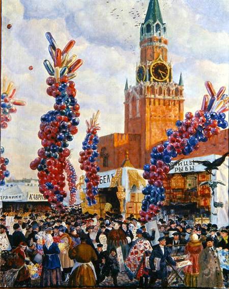 Easter Market at the Moscow Kremlin von Boris Michailowitsch Kustodiev