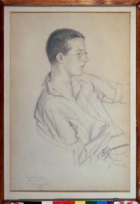 Porträt des Komponisten Dmitri Schostakowitsch (1906-1975) 1923