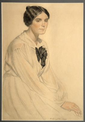 Porträt von Ksenia Nikolajewna Semenowa (Skalowa) 1920
