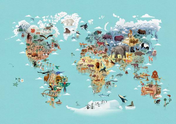 Worldmap Of Animals von Dieter Braun