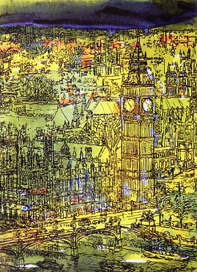 Westminster (w/c and mixed media on paper)  von Brenda Brin  Booker