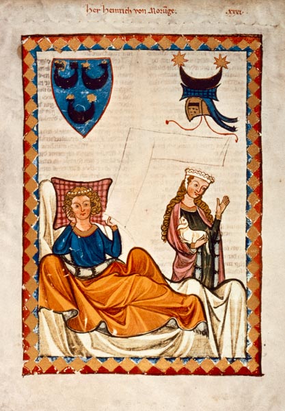 Heinrich von Morungen auf dem Ruhebett von Buchmalerei