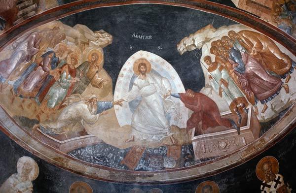 Anastasis in the Parecclesian apse vault 1310-20