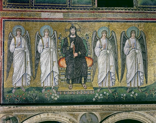 Christ enthroned with the angels von Byzantine School