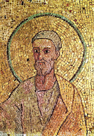 Detail of St. Peter, from the Crypt of St. Peter, c.700 AD (see also 151558) von Byzantine School
