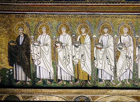 Group of saints and martyrs von Byzantine School