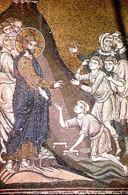 Jesus Healing the Crippled and the Blind von Byzantine School