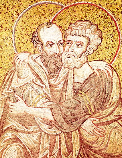 SS. Peter and Paul Embracing von Byzantine School