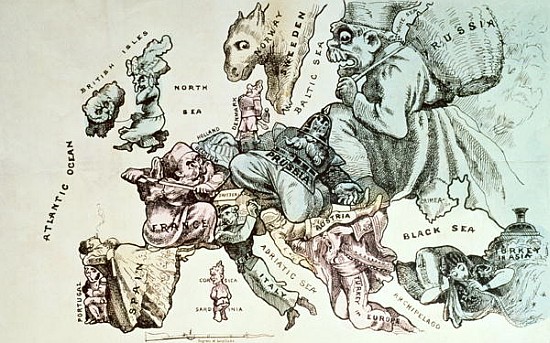 Comic map of Europe von c.1870 Frederick Rose