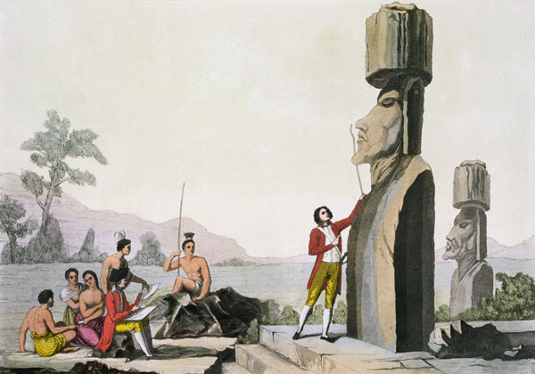Island Monument, from Captain Cook's visit to Easter Island von C. Bottigella